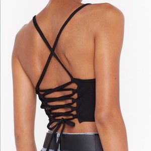 ✨SOLD✨ Strappy Lace Up Crop Top